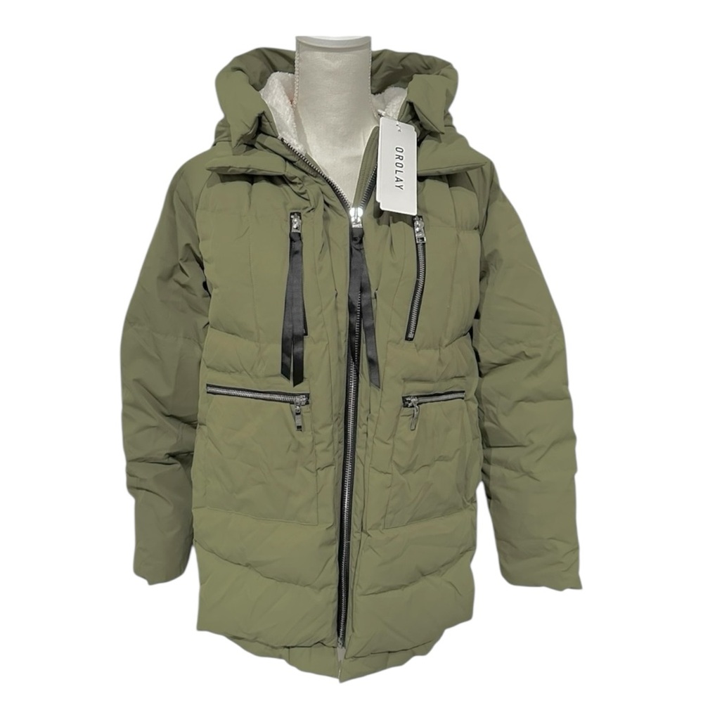 NWT Orolay Medium Women’s Thickened Down Jacket Green Waterproof Windproof NEW